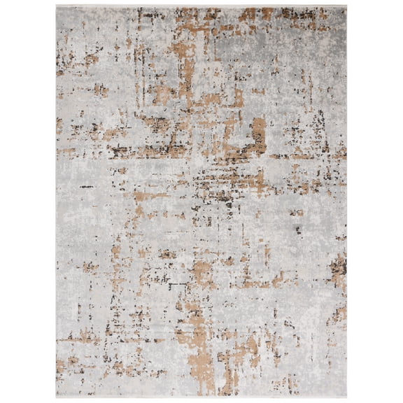 SAFAVIEH Shivan Cherlyn Abstract Area Rug, Grey/Gold, 9' x 12'