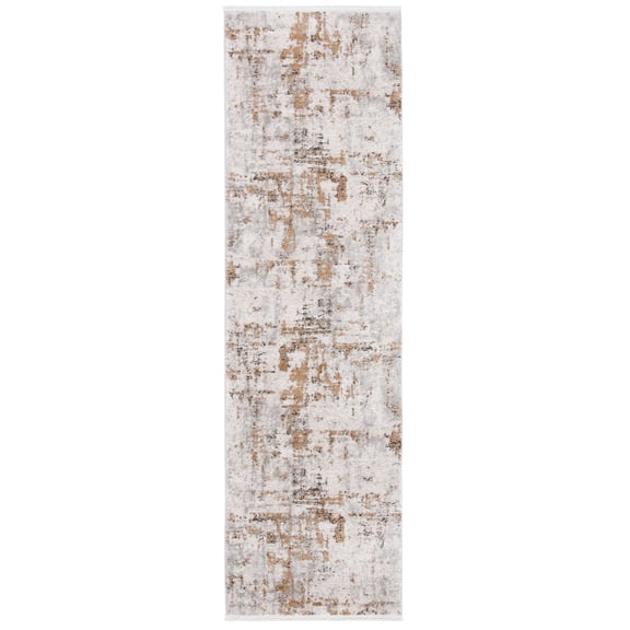 SAFAVIEH Shivan Cherlyn Abstract Runner, Grey/Gold, 2'2" x 8'