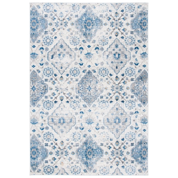 SAFAVIEH Shivan Deloris Floral Damask Area Rug, Ivory/Blue, 8' x 10'