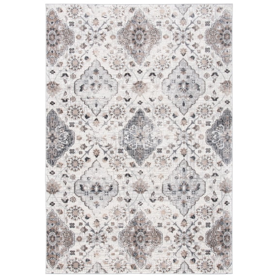 SAFAVIEH Shivan Deloris Floral Damask Area Rug, Ivory/Grey, 8' x 10'