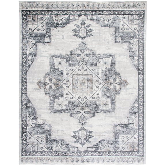 SAFAVIEH Shivan Henrika Traditional Distressed Area Rug, Ivory/Grey, 8' x 10'