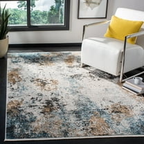 SAFAVIEH Shivan Hudson Abstract Area Rug, Ivory/Grey, 5'3" x 7'6"