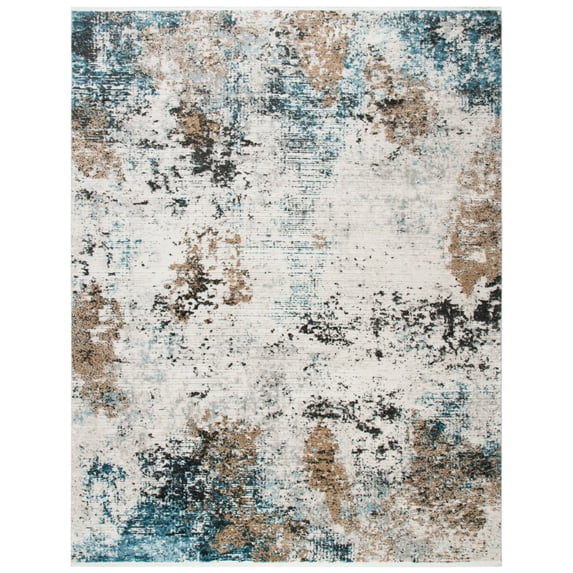 SAFAVIEH Shivan Hudson Abstract Area Rug, Ivory/Grey, 8' x 10'