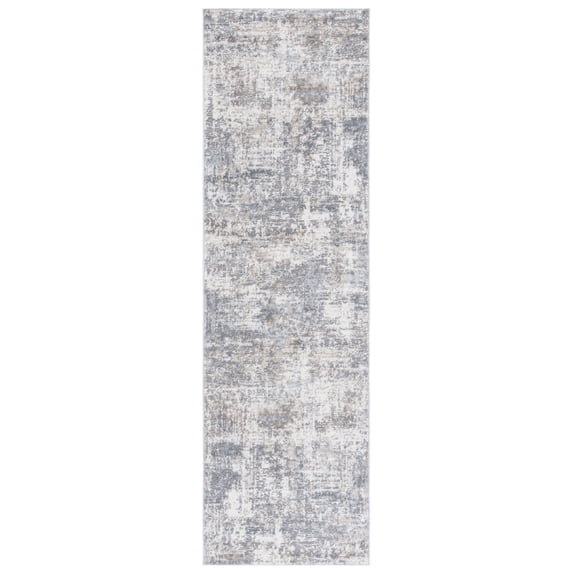 SAFAVIEH Shivan Janae Abstract Distressed Runner, Ivory/Grey, 2' x 7'