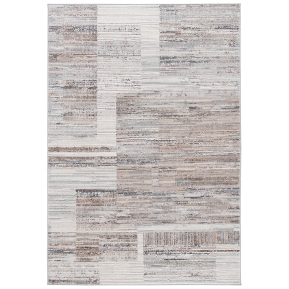 SAFAVIEH Shivan Kaeden Geometric Gradient Area Rug, Ivory/Grey, 4' x 6'