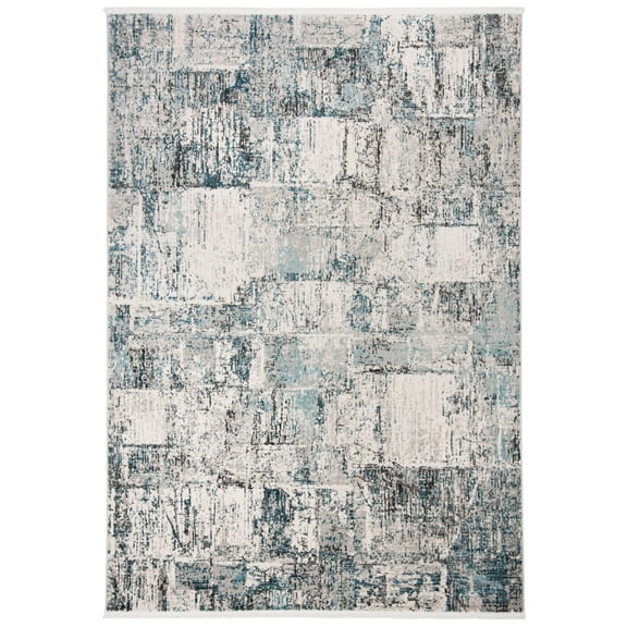 SAFAVIEH Shivan Lemoine Abstract Geometric Area Rug, Grey/Blue, 5'3" x 7'6"