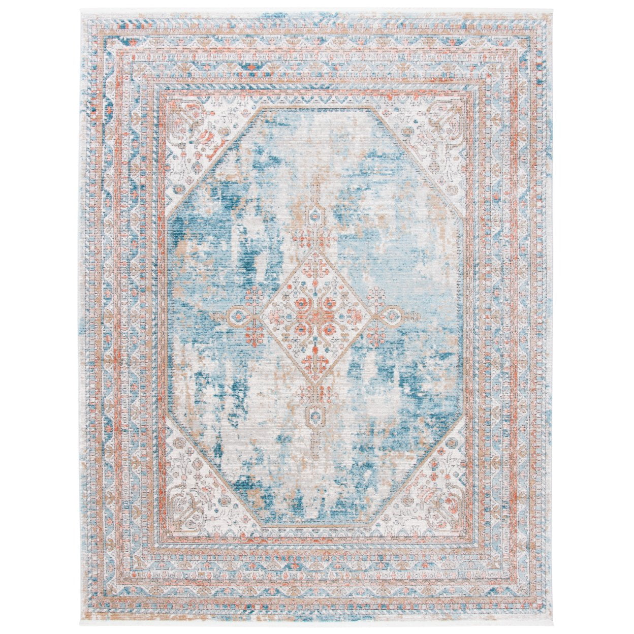SAFAVIEH Shivan Malandra Medallion Area Rug, Blue/Grey, 6'7" x 8'7"