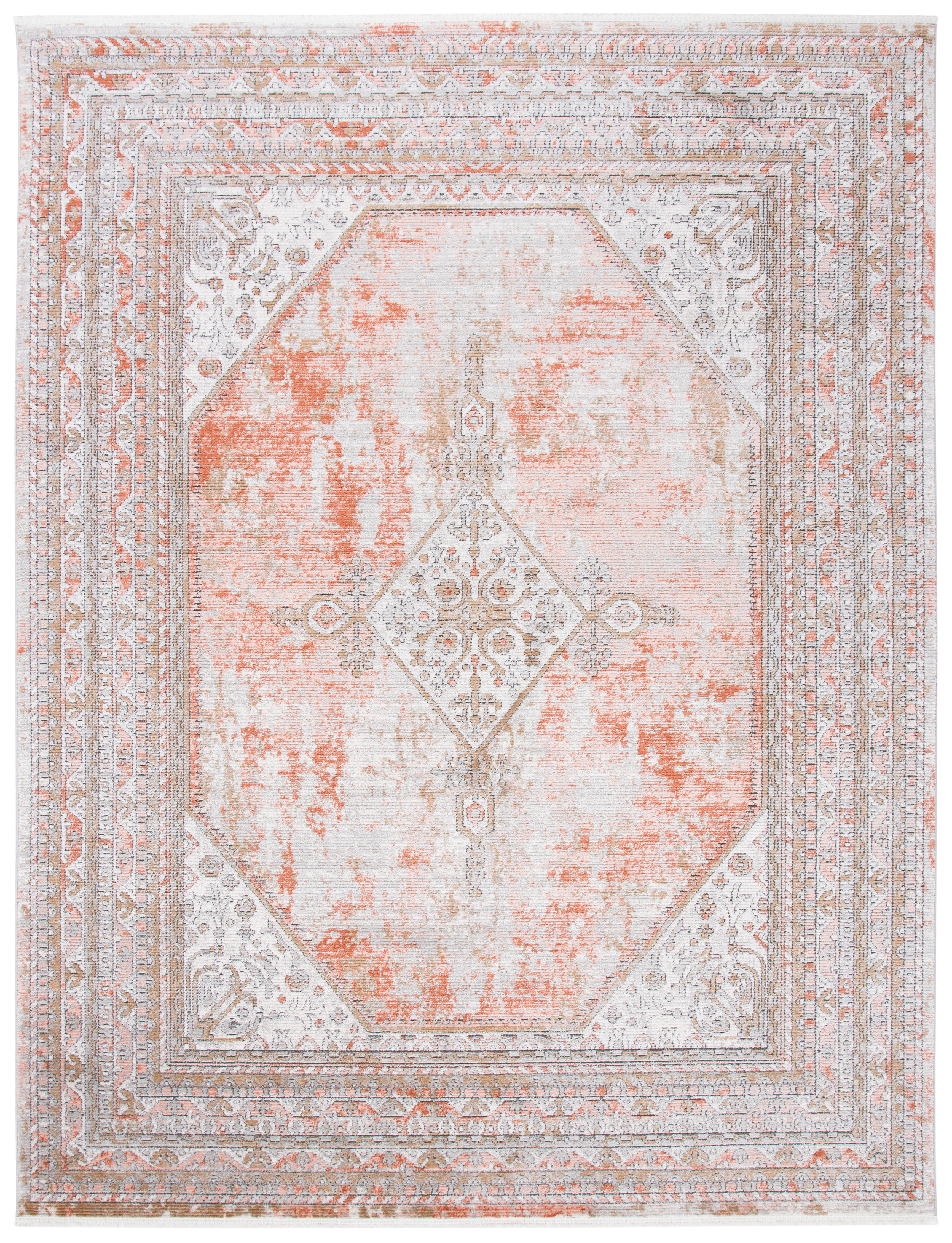 Gray Abstract 9' x 12' Synthetic Easy Care Rug