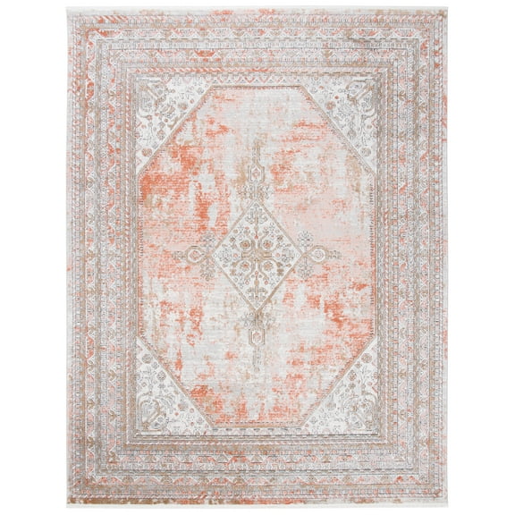 SAFAVIEH Shivan Malandra Medallion Area Rug, Rose/Grey, 9' x 12'