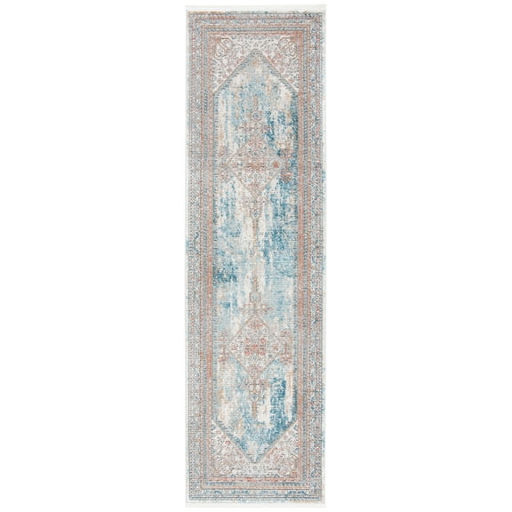 SAFAVIEH Shivan Malandra Medallion Runner Rug, Blue/Grey, 2'2" x 8'