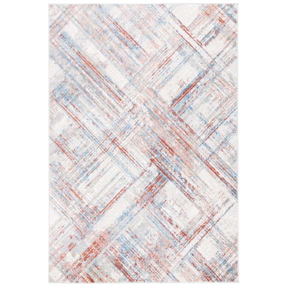 SAFAVIEH Shivan Melanie Abstract Brush Area Rug, Ivory/Rust, 4' x 6'