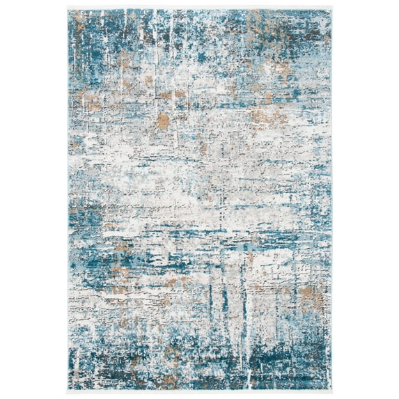 SAFAVIEH Shivan Otis Abstract Area Rug, Grey/Blue, 4' x 6'