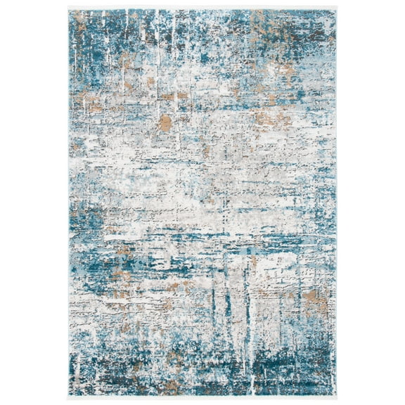 SAFAVIEH Shivan Otis Abstract Area Rug, Grey/Blue, 5'3" x 7'6"