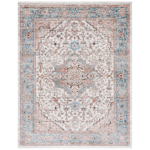 SAFAVIEH Shivan Tiphanie Traditional Distressed Area Rug, Grey/Blue, 10' x 14'