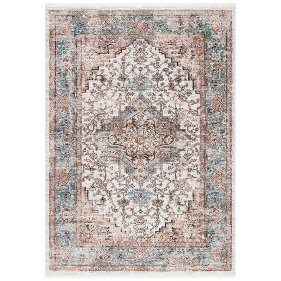 SAFAVIEH Shivan Tiphanie Traditional Distressed Area Rug, Grey/Blue, 5'3" x 7'6"