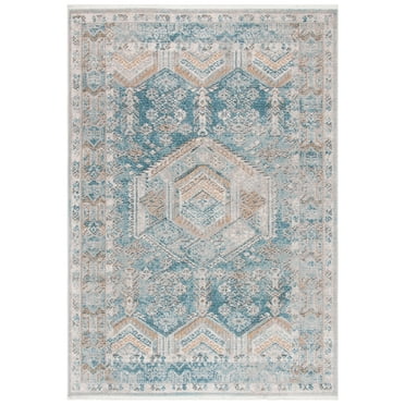 SAFAVIEH Shivan Tobin Traditional Distressed Area Rug, Blue/Gold, 5'3" x 7'6"