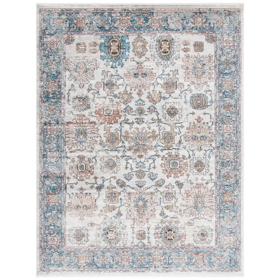 SAFAVIEH Shivan Zeke Oriental Distressed Area Rug, Grey/Blue, 9' x 12'