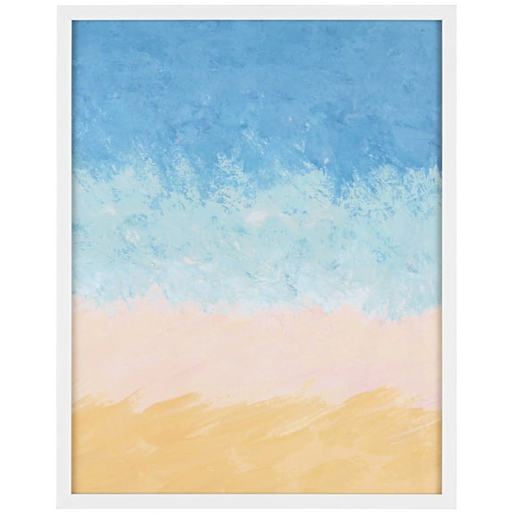 SAFAVIEH Shoreline 16 in. x 20 in. Framed Wall Art, Light Blue/Sand