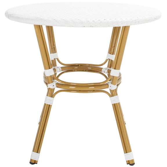 Safavieh Sidford Outdoor Rattan Aluminium Polyethylene Bistro Table, White