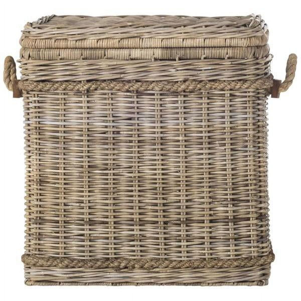 Sidonie Gray Rattan Wicker Storage Hamper with Handles