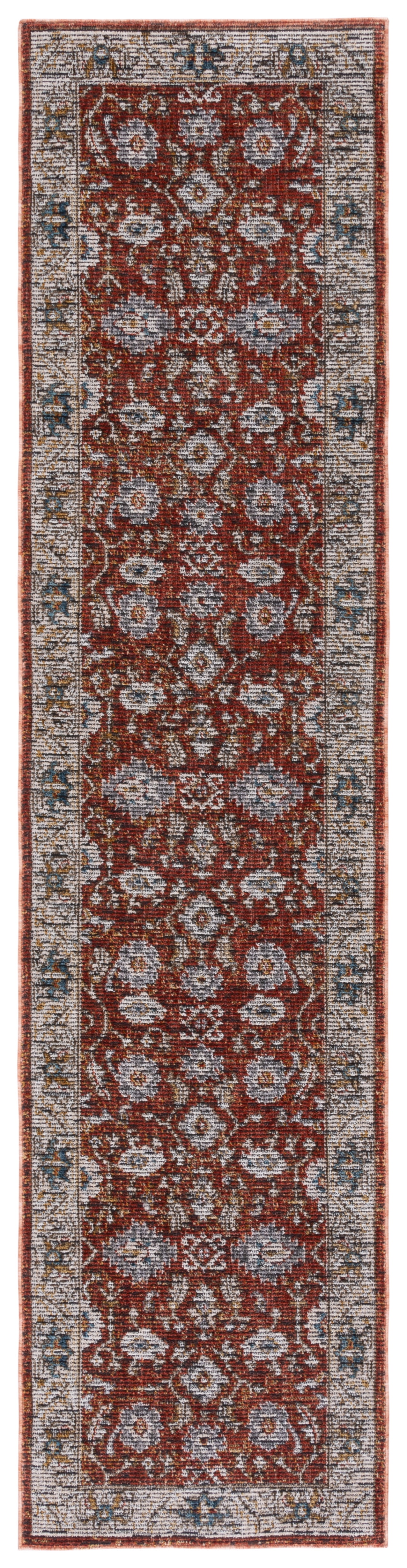 Sierra Ivory and Rust Hand-knotted Runner Rug