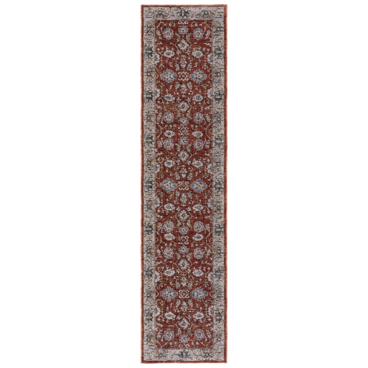 Sierra Ivory and Rust Hand-knotted Runner Rug