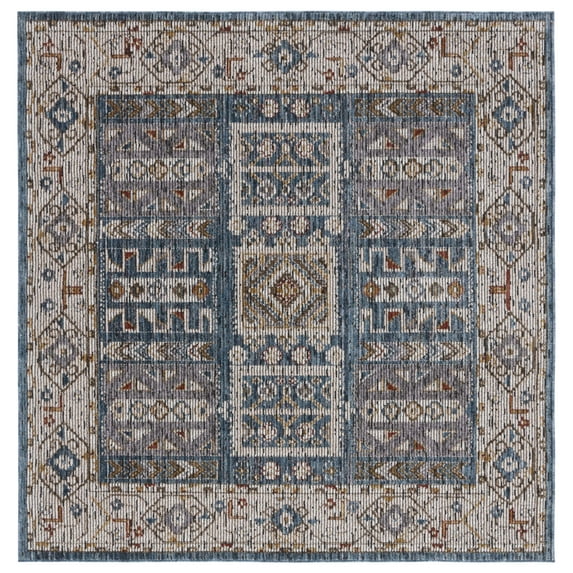 SAFAVIEH Sierra Ashlea Abstract Area Rug, Ivory/Blue, 6' x 6' Square