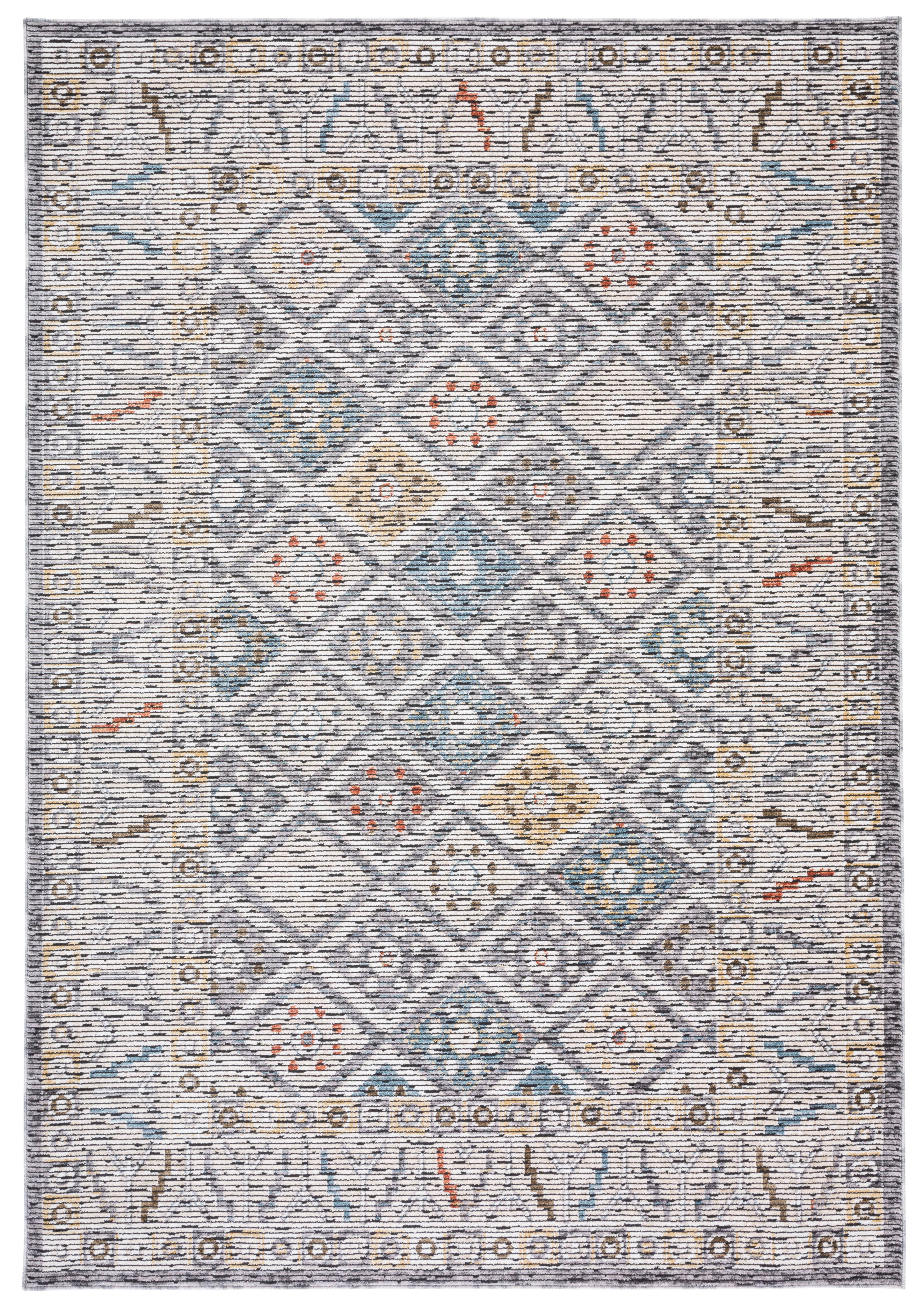 SAFAVIEH Sierra Jonette Geometric Area Rug, Ivory/Grey, 9' x 12'
