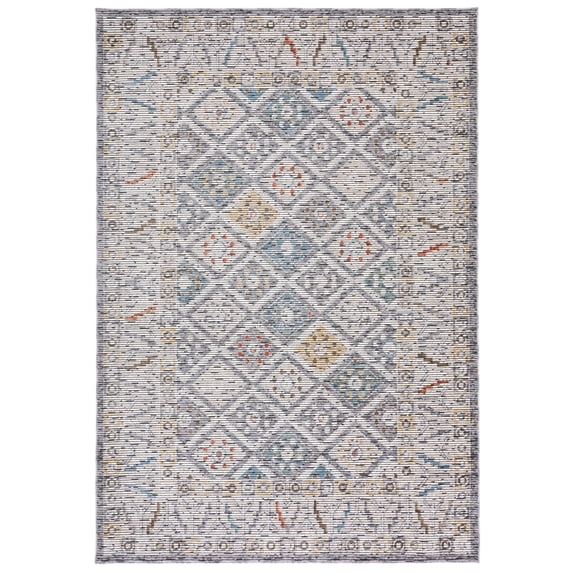 SAFAVIEH Sierra Jonette Geometric Area Rug, Ivory/Grey, 9' x 12'