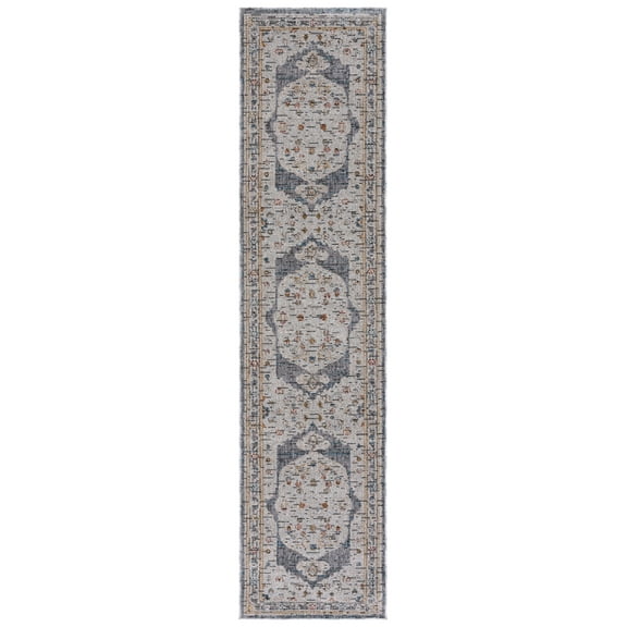 SAFAVIEH Sierra Isidora Medallion Runner Rug, Ivory/Grey, 2'3" x 9'
