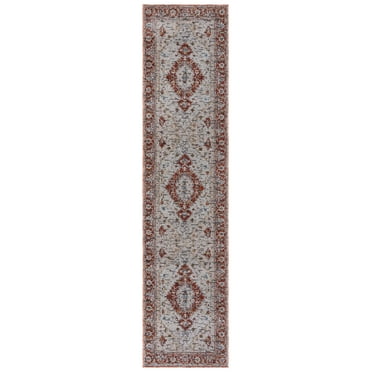 SAFAVIEH Sierra Jane Medallion Runner Rug, Ivory/Rust, 2'3" x 9'