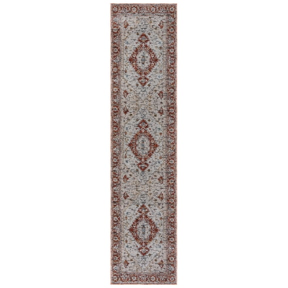 SAFAVIEH Sierra Jane Medallion Runner Rug, Ivory/Rust, 2'3" x 9'