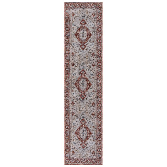 SAFAVIEH Sierra Jane Medallion Runner Rug, Ivory/Rust, 2'3" x 9'