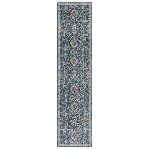 SAFAVIEH Sierra Jayma Abstract Runner Rug, Blue/Ivory, 2'3" x 9'