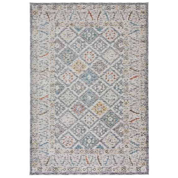 SAFAVIEH Sierra Jonette Geometric Area Rug, Ivory/Grey, 4' x 6'