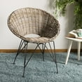 thumbnail image 1 of SAFAVIEH Sierra Rattan Mid-Century Nautical Accent Chair, Grey Wash/Dark Steel, 1 of 7