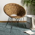thumbnail image 1 of SAFAVIEH Sierra Rattan Mid-Century Nautical Accent Chair, Natural/Dark Steel, 1 of 10