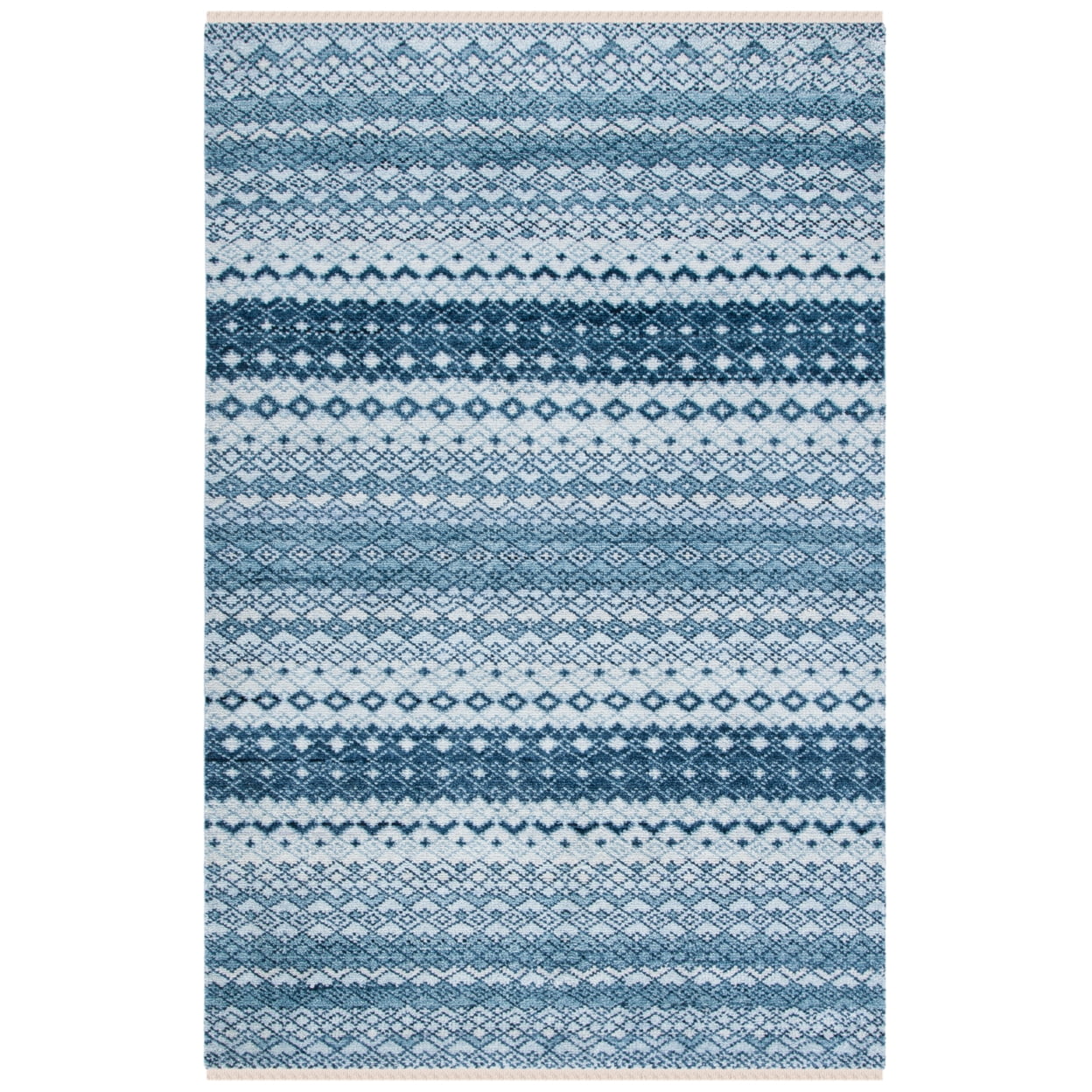 Sierra Ivory and Olive Green Hand-Knotted Square Rug
