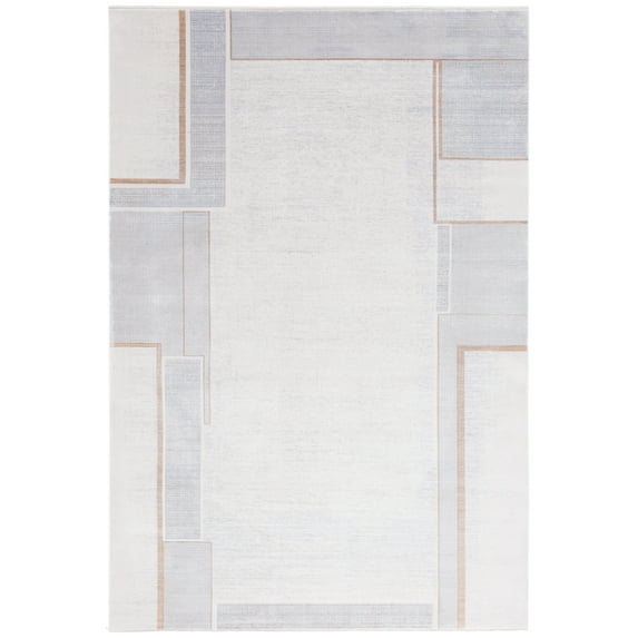 SAFAVIEH Signature Nikkole Geometric Area Rug, Ivory/Grey, 9' x 12'