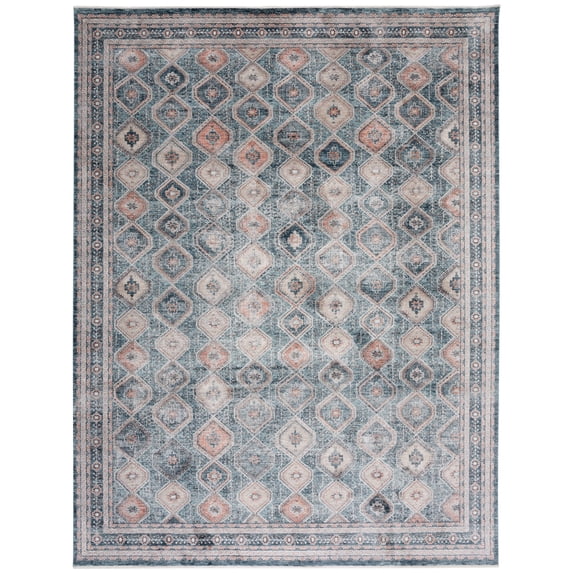 SAFAVIEH Signature Taneka Geometric Area Rug, Blue/Ivory, 9'8" x 13'