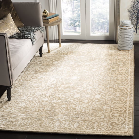 SAFAVIEH Silk Road Maisy Border Wool Area Rug, Ivory, 7'6" x 9'6"