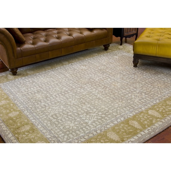 SAFAVIEH Silk Road Melody Floral Bordered Wool Area Rug, Beige/Light Gold, 3' x 5'