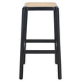 thumbnail image 1 of SAFAVIEH Silus Square Backless Bar Stool, Black/Natural, 1 of 10