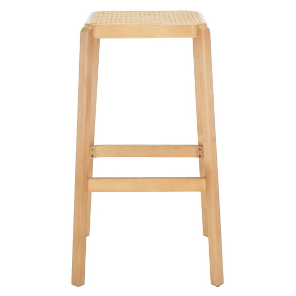 SAFAVIEH Silus Square Backless Bar Stool, Natural/Natural