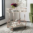 thumbnail image 1 of SAFAVIEH Silva 2 Tier Modern Glam Octagon Bar Cart with Casters, Rose Gold, 1 of 8