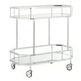 thumbnail image 1 of SAFAVIEH Silva 2 Tier Modern Glam Octagon Bar Cart with Casters, Silver, 1 of 7