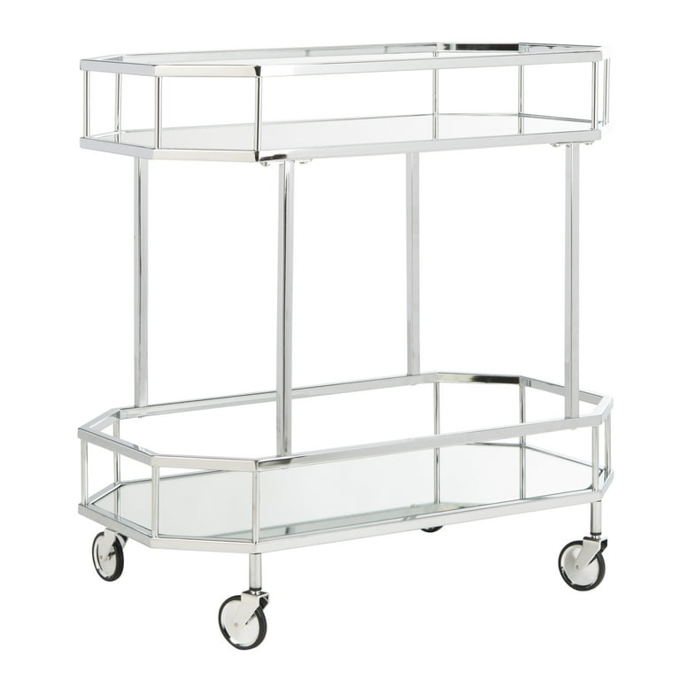 Safavieh Red Metal Base with Mirror Top Kitchen Cart (29.6-in x 16.5-in x 29.8-in) Safavieh Red Metal Base with Mirror Top Kitchen Cart (29.6-in x 16.5-in x 29.8-in)