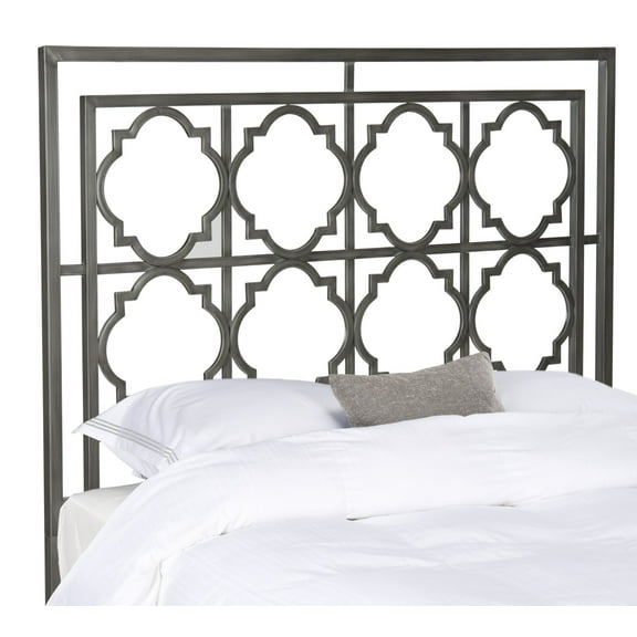 SAFAVIEH Silva Geometric Glam Metal Headboard, Queen, Antique Iron