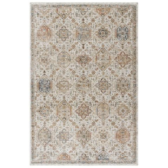 SAFAVIEH Silverado Lula Oriental Polyester Area Rug, Ivory/Rust, 8' x 10'
