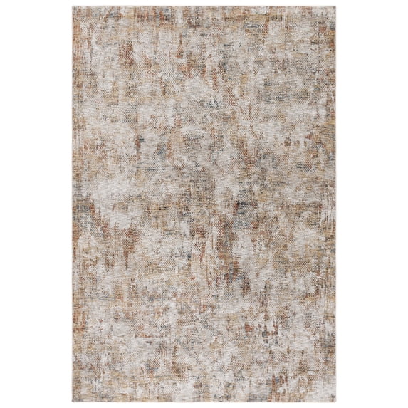 SAFAVIEH Silverado Orlando Abstract Polyester Area Rug, Ivory/Gold, 9' x 12'